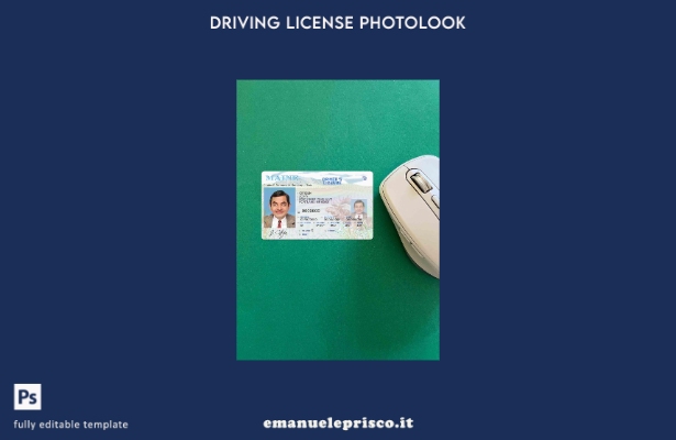 modello FRONTALE photolook per patente di guida dello stato USA Maine in stile v